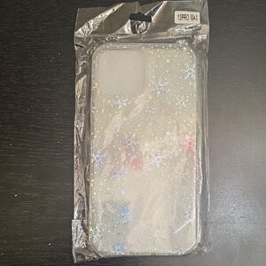 Glitter Snowflake Phone Case for iPhone 13 Pro Max - Silver